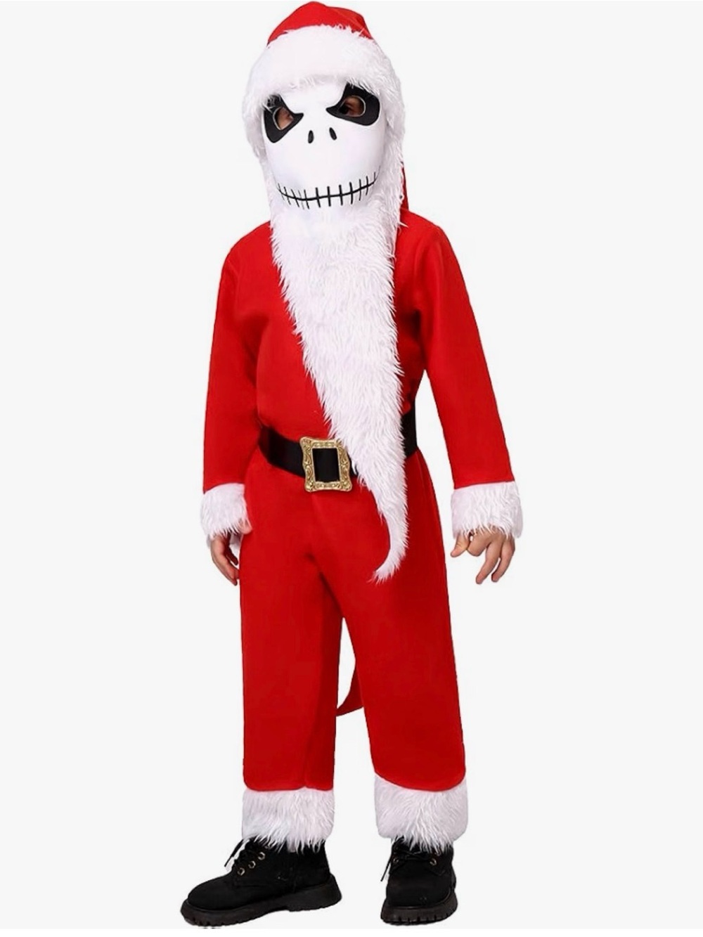 Kids Red Jack Skeleton Santa Costume